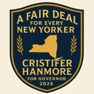 A Fair Deal for Every New Yorker campaign shield logo